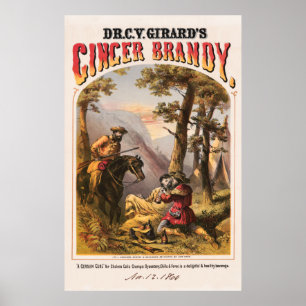 Dr. C.V. Girard's GINGER BRANDY 1860 Poster
