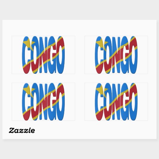 DR Congo flag Rechthoekige Sticker (Vel)