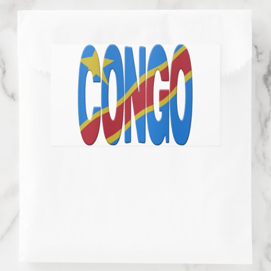 DR Congo flag Rechthoekige Sticker (Tas)
