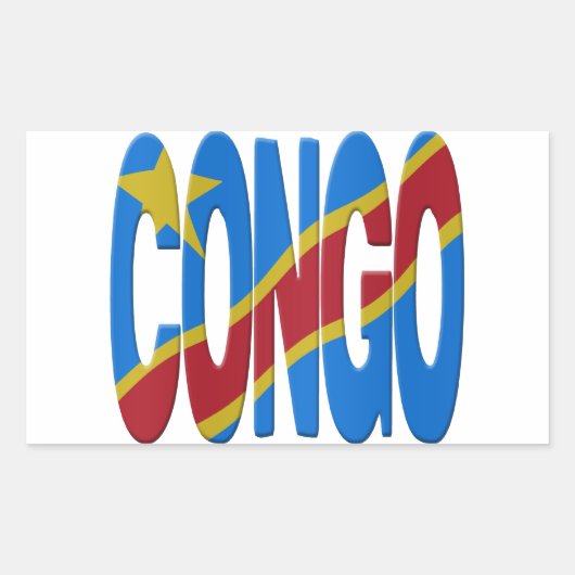 DR Congo flag Rechthoekige Sticker (Voorkant)