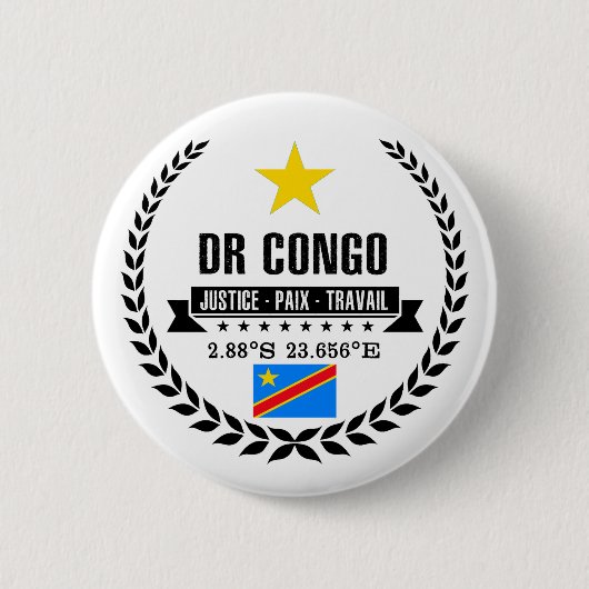 DR Congo Ronde Button 5,7 Cm (Voorkant)