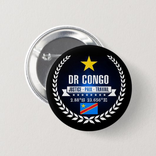 DR Congo Ronde Button 5,7 Cm (Voorkant /achterkant)