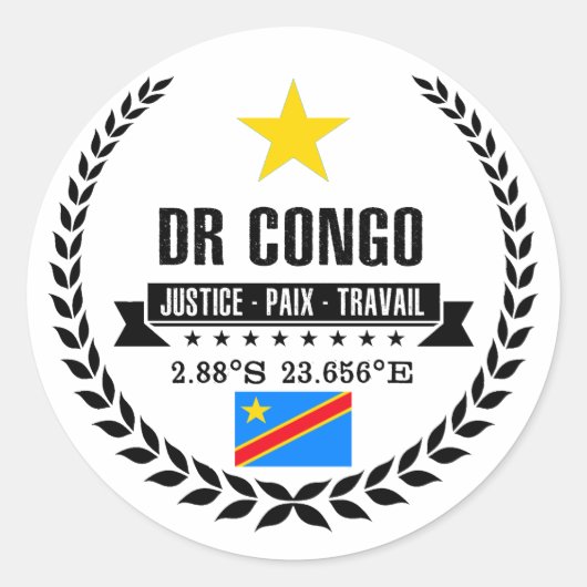 DR Congo Ronde Sticker (Voorkant)