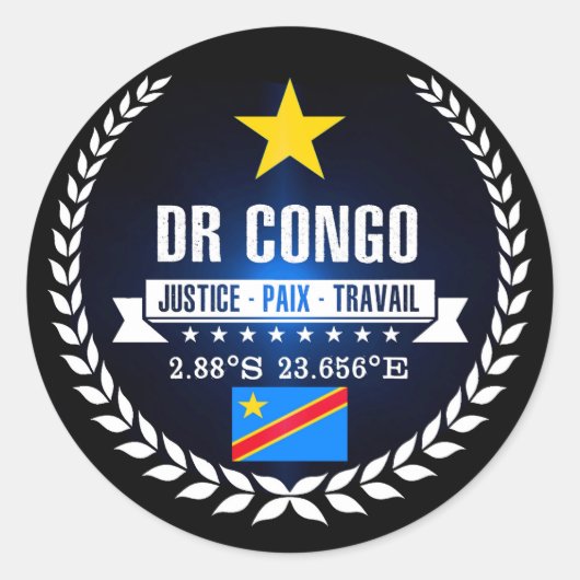 DR Congo Ronde Sticker (Voorkant)
