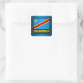 DR Congo Vlag Vierkante Sticker (Tas)
