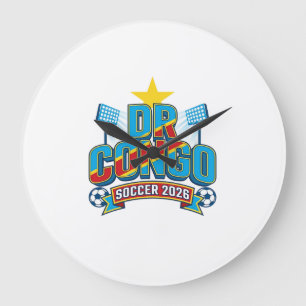 DR Congo Voetbal 2026 Voetbal Vet Land Typografie Grote Klok