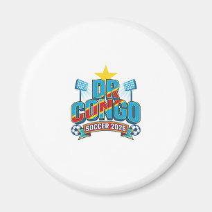 DR Congo Voetbal 2026 Voetbal Vet Land Typografie Magneet