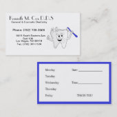 Dr. Cox Card Afsprakenkaartje (Voorkant / Achterkant)