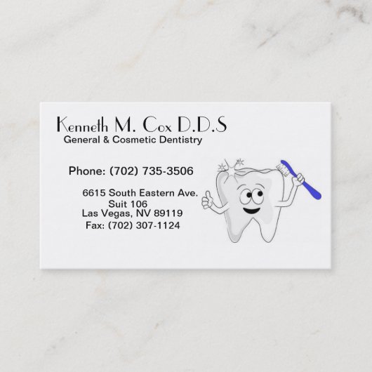 Dr. Cox Card Afsprakenkaartje (Voorkant)