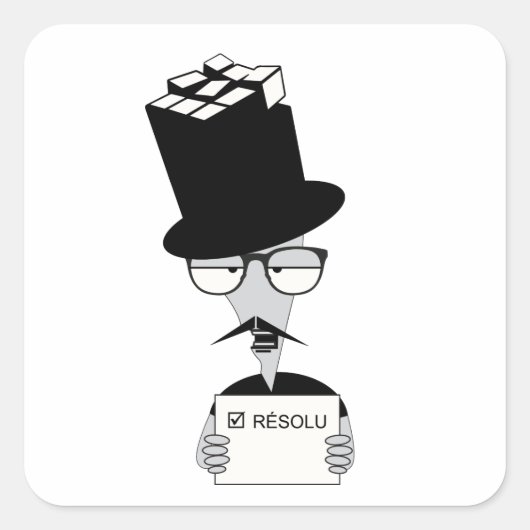 Dr Cube Vierkante Sticker (Voorkant)