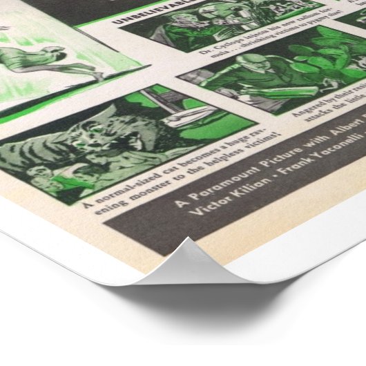 Dr. Cyclops 1940 filmreclame Poster (Hoek)