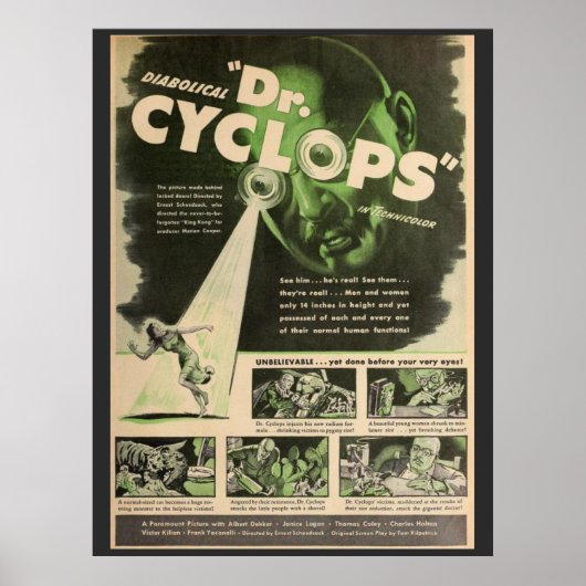Dr. Cyclops Movie Poster (Voorkant)
