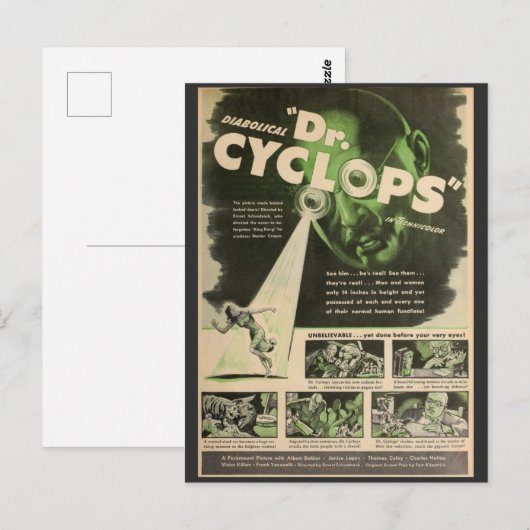 Dr. Cyclops Movie Poster Briefkaart (Voorkant / Achterkant)