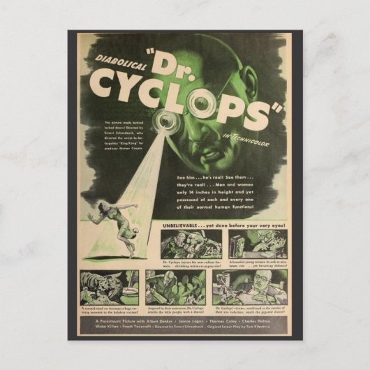 Dr. Cyclops Movie Poster Briefkaart (Voorkant)