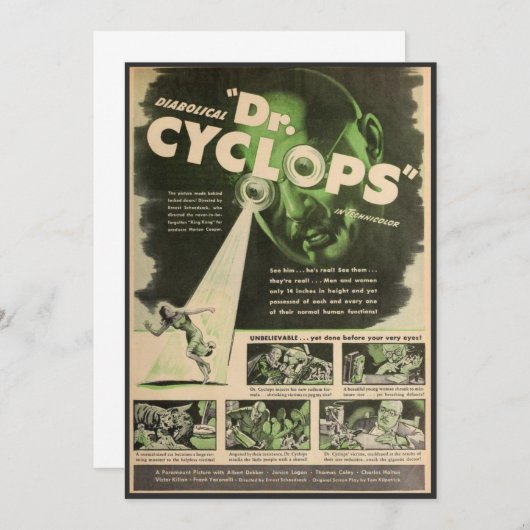 Dr. Cyclops Movie Poster Kaart (Voorkant / Achterkant)