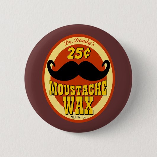 Dr Dandy's Mustache Wax Ronde Button 5,7 Cm (Voorkant)