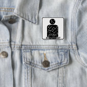 DR. DERMATOLOGY SILHOUETTE LOGO VIERKANTE BUTTON 5,1 CM (In situ)