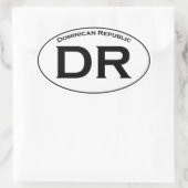 DR - Dominicaanse Republiek Ovale Logo Ovale Sticker (Tas)