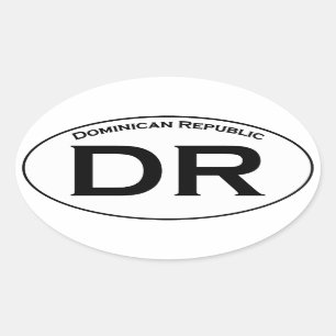 DR - Dominicaanse Republiek Ovale Logo Ovale Sticker