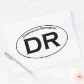 DR - Dominicaanse Republiek Ovale Logo Sticker (Envelop)
