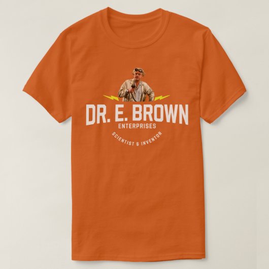 Dr. E Brown Ondernemingen wetenschapper uitvinder T-shirt (Design voorkant)