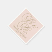 Dr. en Dr. Antiek Gold en Blush Pink Monogram Servet (Hoek)