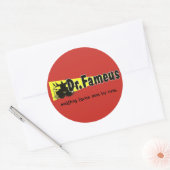 Dr. Fameus gefotoshopt vlakte, smeltende gezichten Ronde Sticker (Envelop)