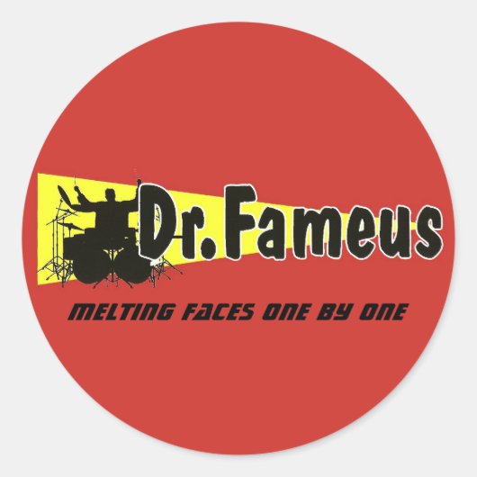 Dr. Fameus gefotoshopt vlakte, smeltende gezichten Ronde Sticker (Voorkant)