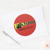 Dr. Fameus gefotoshopt vlakte, smeltende gezichten Ronde Sticker (Envelop)