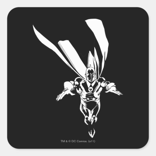 dr. Fate Flying Outline Vierkante Sticker (Voorkant)