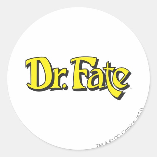 Dr. Fate Logo Ronde Sticker (Voorkant)
