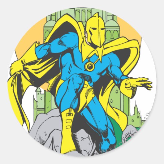 Dr. Fate & Onzichtbare Tower Ronde Sticker (Voorkant)
