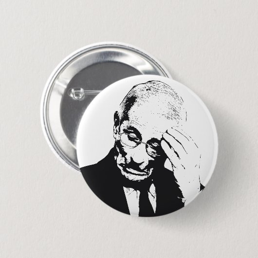 Dr. Fauci Facepalm Ronde Button 5,7 Cm (Voorkant /achterkant)