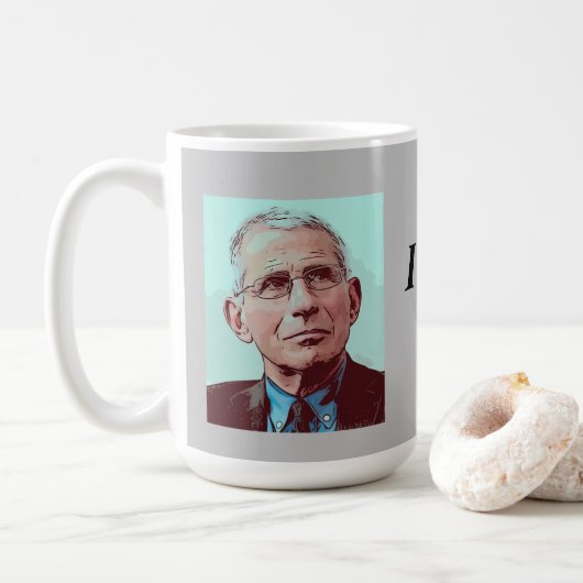 Dr. Fauci, ik zei je zo, grijs Koffiemok (Met donut)