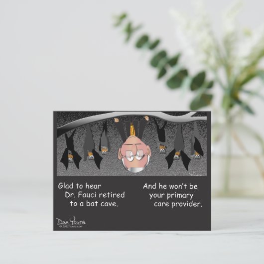 Dr. Fauci in ruste naar een briefkaart van de Baat (Staand voorkant)