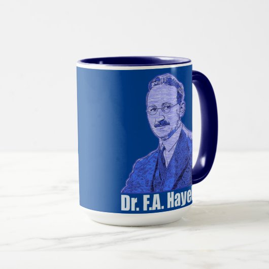 Dr. Friedrich August von Hayek Dark Blue Mok (Voorkant rechts)