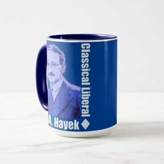 Dr. Friedrich August von Hayek Dark Blue Mok (Voorkant links)