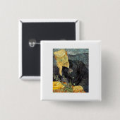 Dr. Gachet - Van Gogh - c1890 Vierkante Button 5,1 Cm (Voorkant /achterkant)
