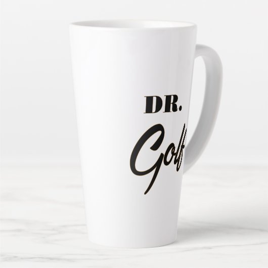 Dr. Golf Funny Design voor golfliefhebbers Latte Mok (Rechterhoek)