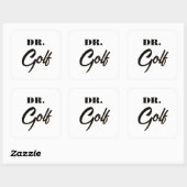 Dr. Golf Funny Design voor golfliefhebbers Vierkante Sticker (Vel)