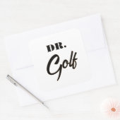Dr. Golf Funny Design voor golfliefhebbers Vierkante Sticker (Envelop)