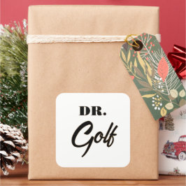 Dr. Golf Funny Design voor golfliefhebbers Vierkante Sticker