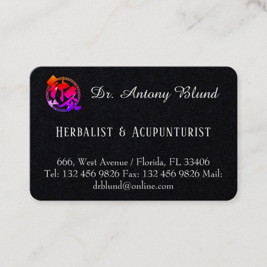 Dr. Herbalist en Acupuncturist Minimalist Simple Visitekaartje (Voorkant)