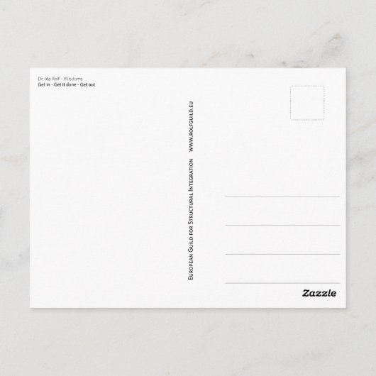 Dr. Ida Rolf - Haal alles in huisPostcard Briefkaart (Achterkant)