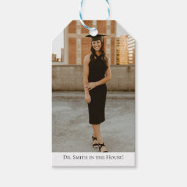 'Dr. In The House' Afgestudeerdenfoto doctoraatspr Cadeaulabel