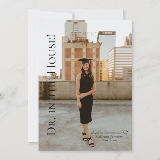 Dr. In The House Graduation Announcement  Kaart (Voorkant)