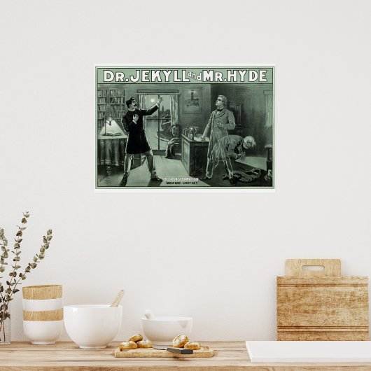 Dr. Jekyll en de heer Hyde 1880 Poster (Keuken)