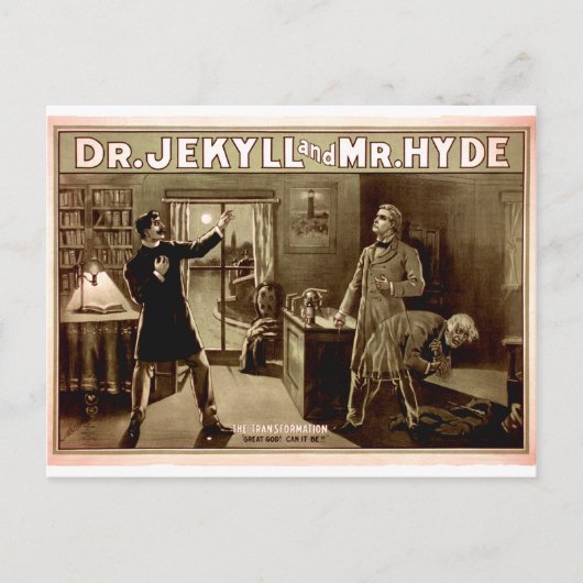 Dr. Jekyll en de heer Hyde Illustratie 1880 Briefkaart (Voorkant)
