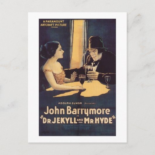 Dr. Jekyll en de heer Hyde Silent Horror Movie Briefkaart (Voorkant)