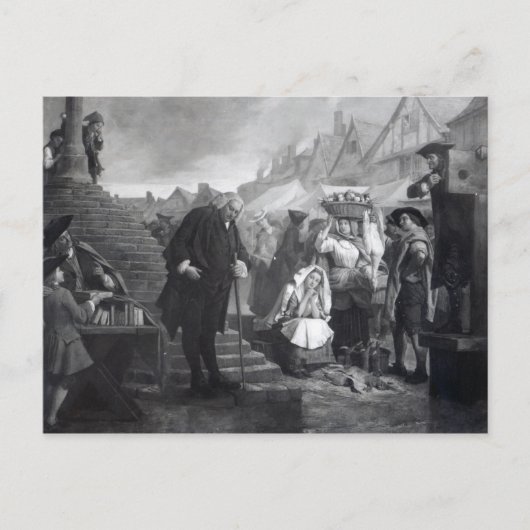 Dr. Johnson die een boete doet op de markt Briefkaart (Voorkant)